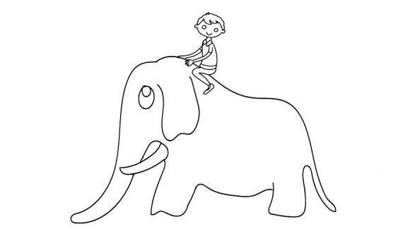 Elefant und Reiter